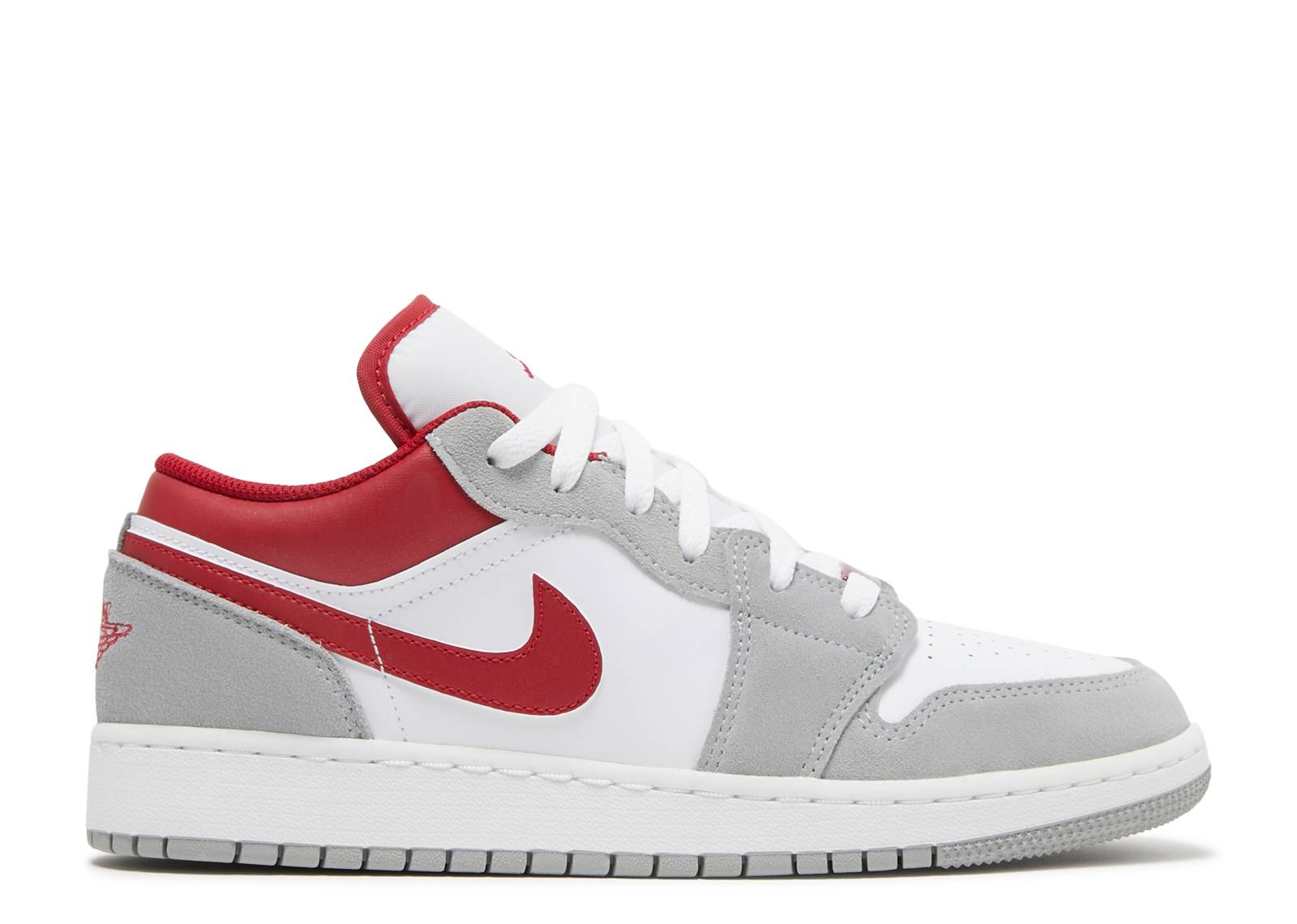Air Jordan 1 Low SE Humo claro Gris Gimnasio Rojo (GS)