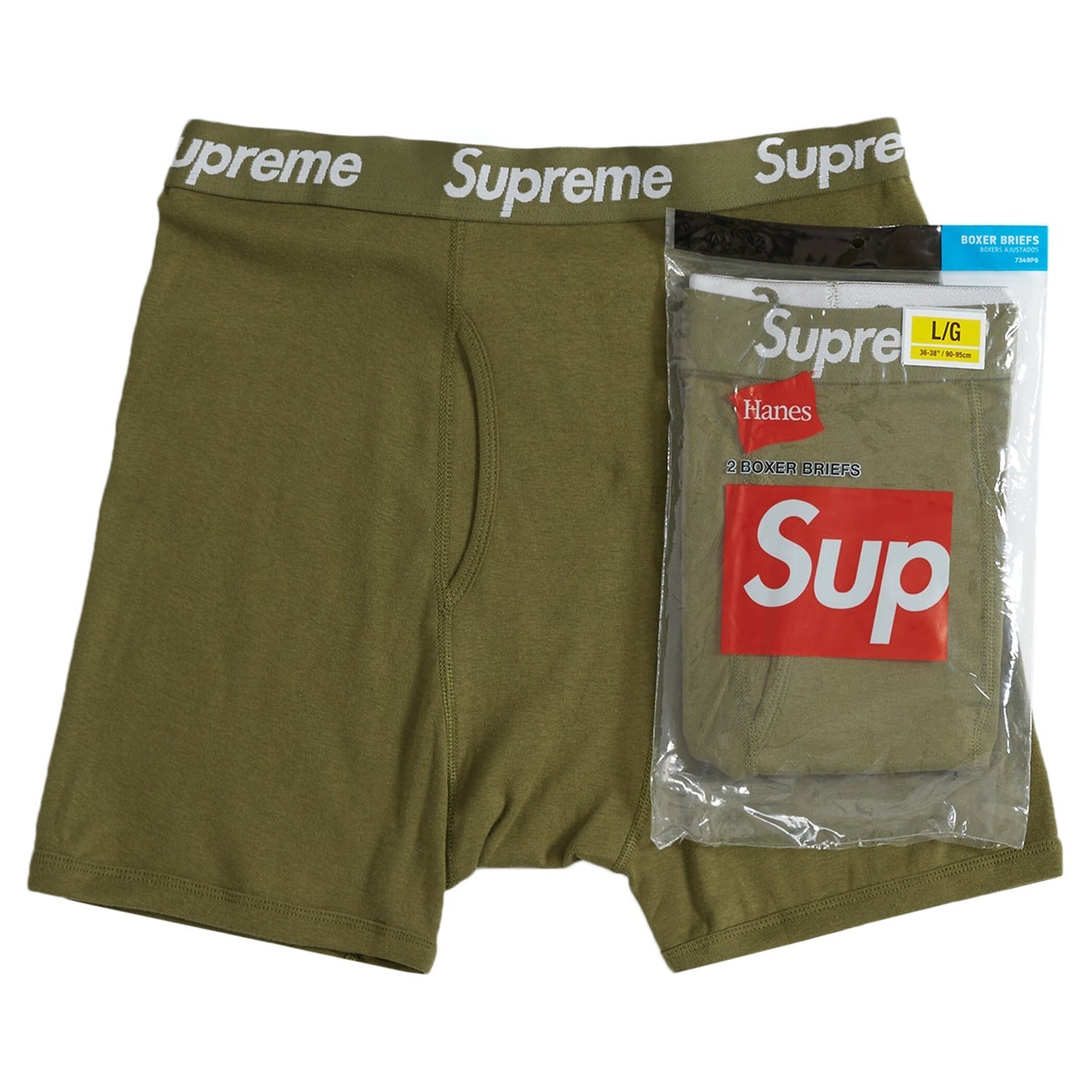 Calzoncillos bóxer Supreme Hanes (paquete de 2) verde oliva