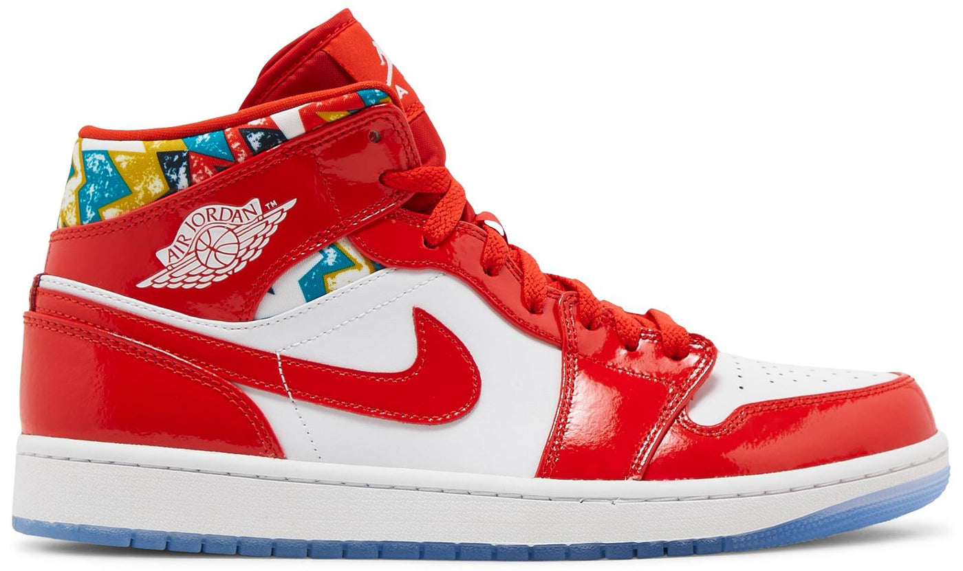Air Jordan 1 Mid Barcelona Jersey Rojo Charol