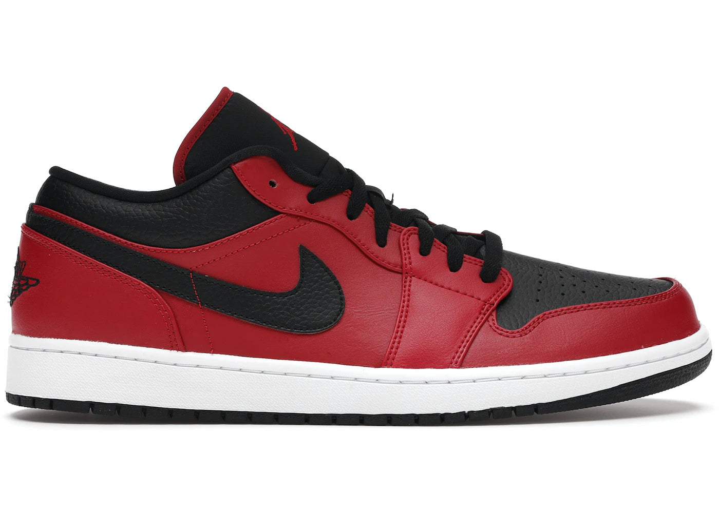 Air Jordan 1 Low Reverse Bred Pebbled Swoosh