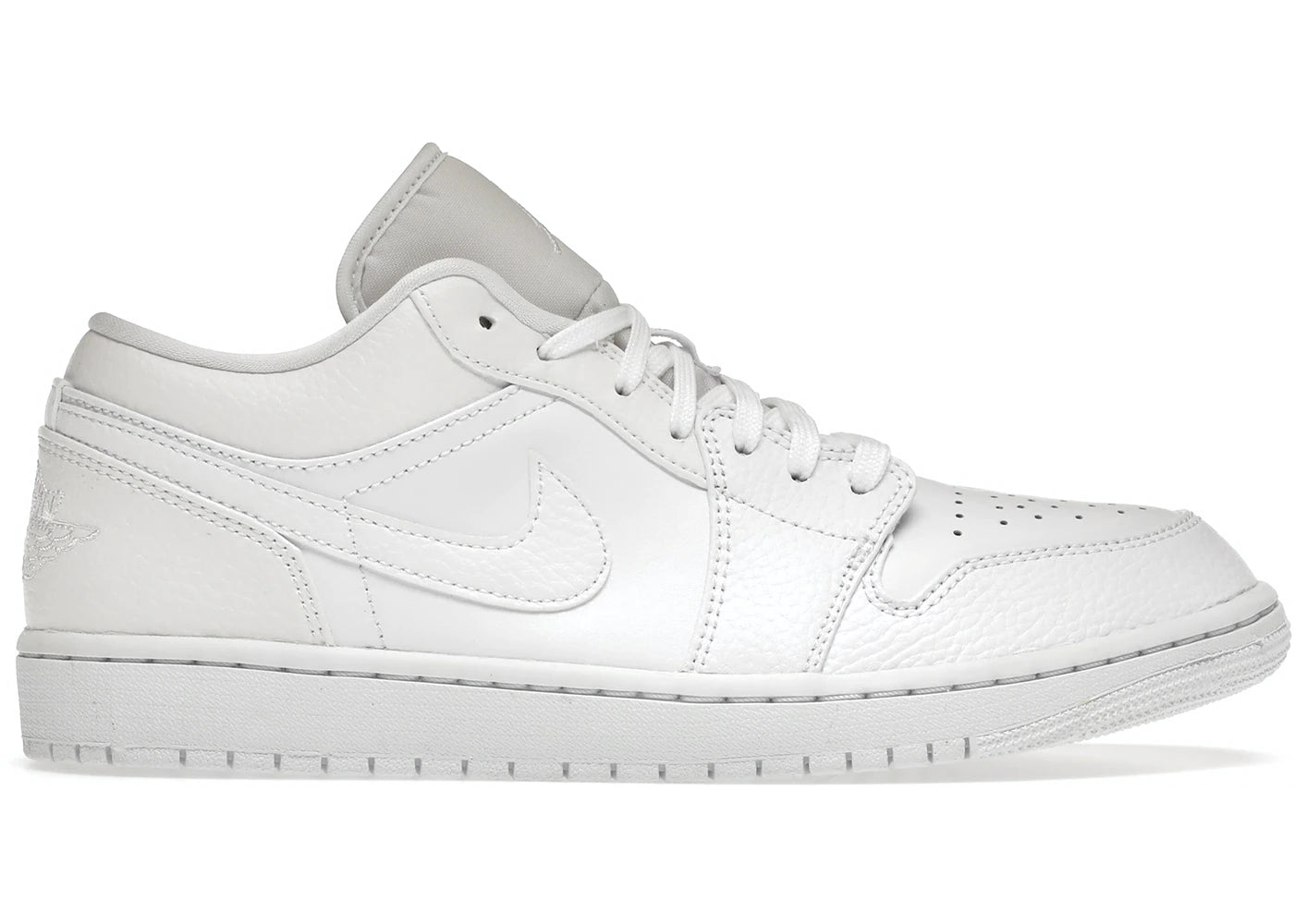 Air Jordan 1 Low Triple Blanco Tumbled Cuero