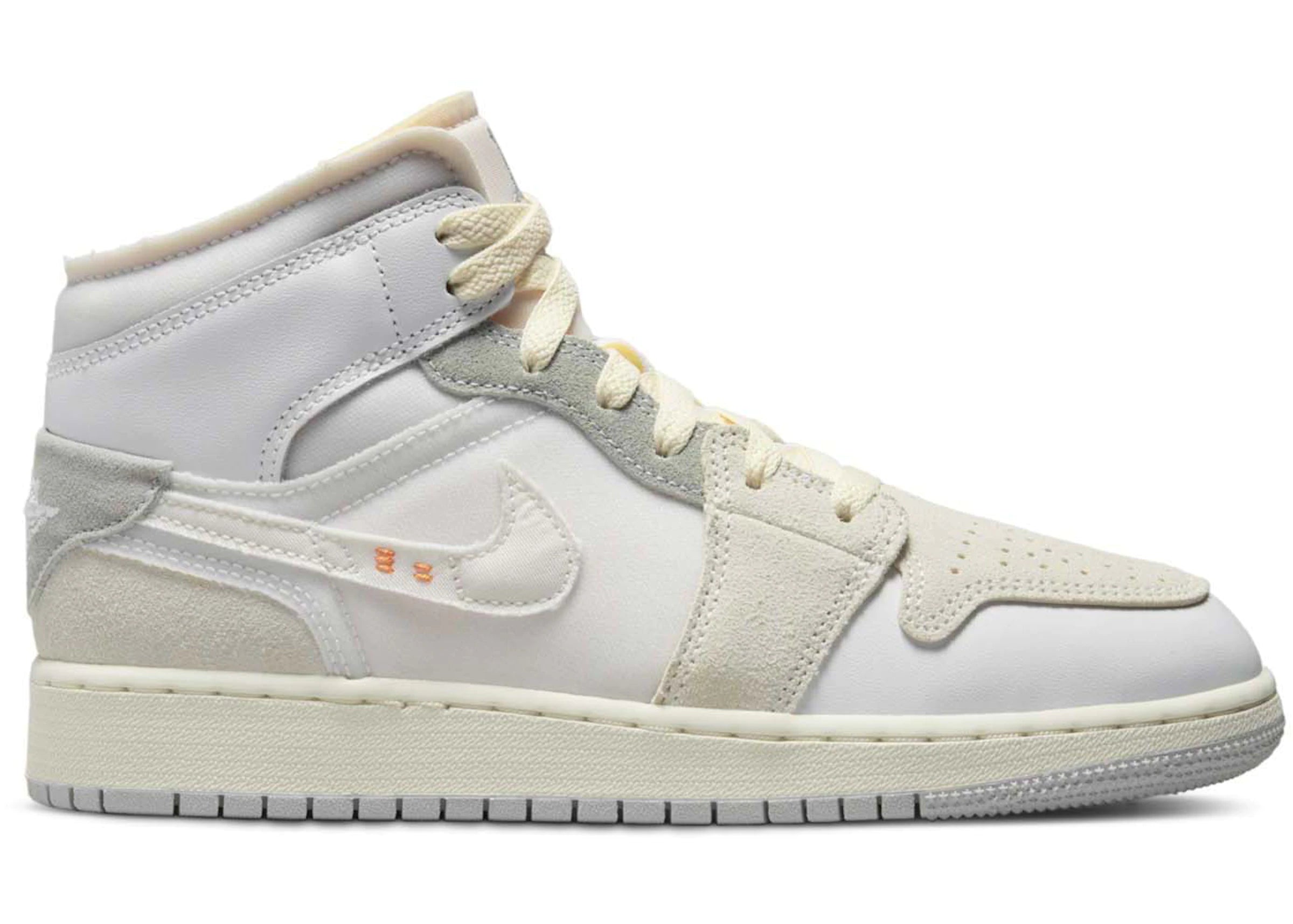Air Jordan 1 Mid SE Craft Inside Out Blanco Gris (GS)
