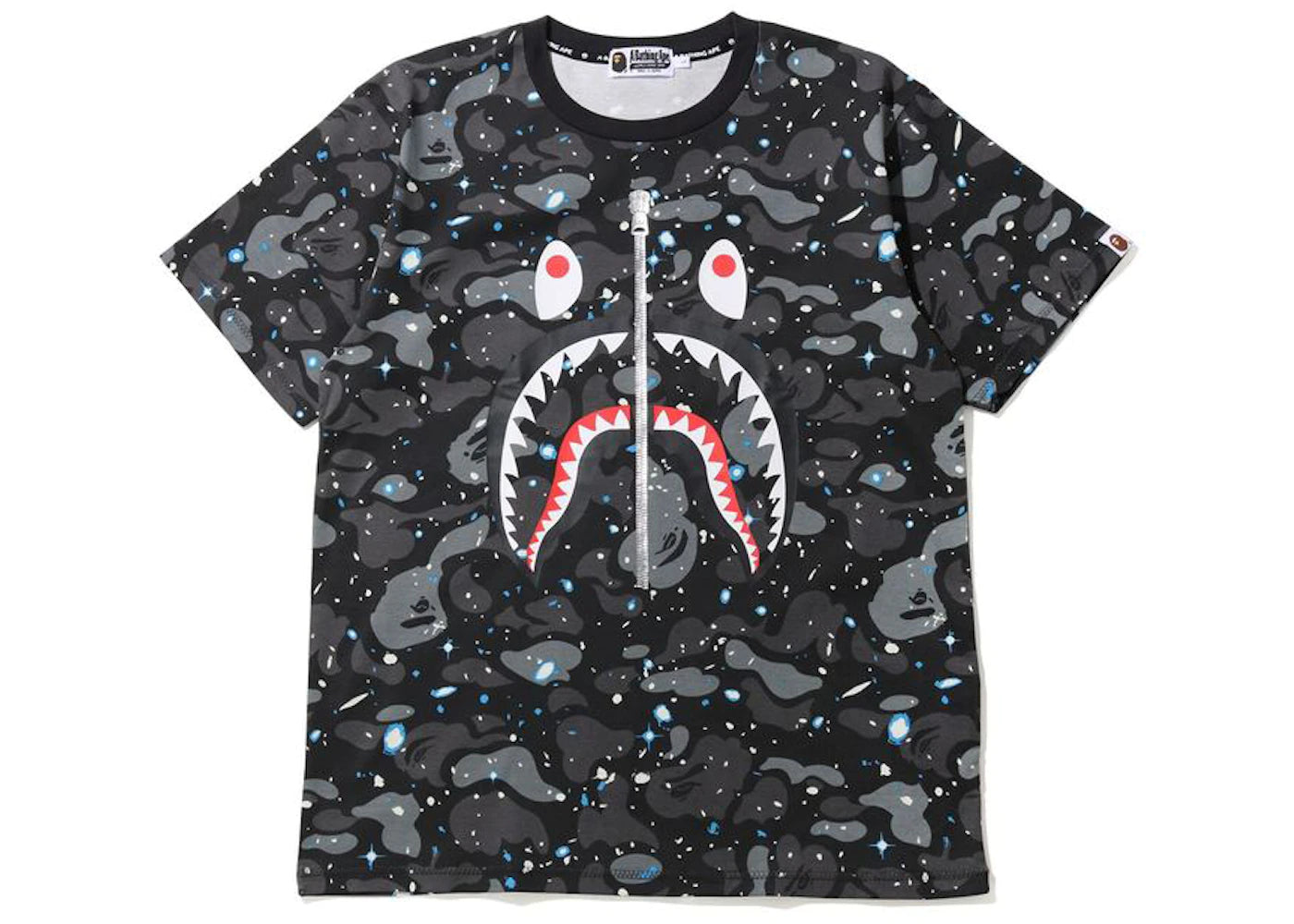 Camiseta BAPE Space Camo Shark Negro Multi