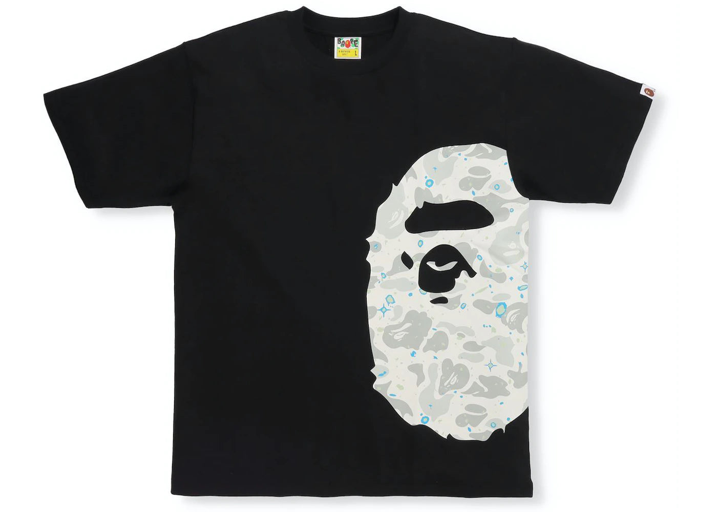 BAPE Space Camo Side Big Ape Head Tee (FW21) Black