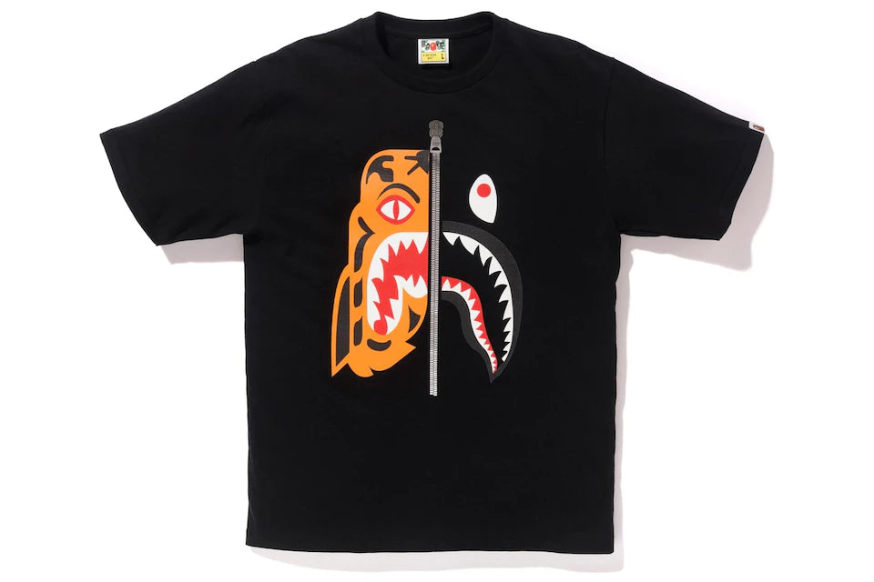 BAPE Tiger Shark Funthera Milicia Camiseta Negro