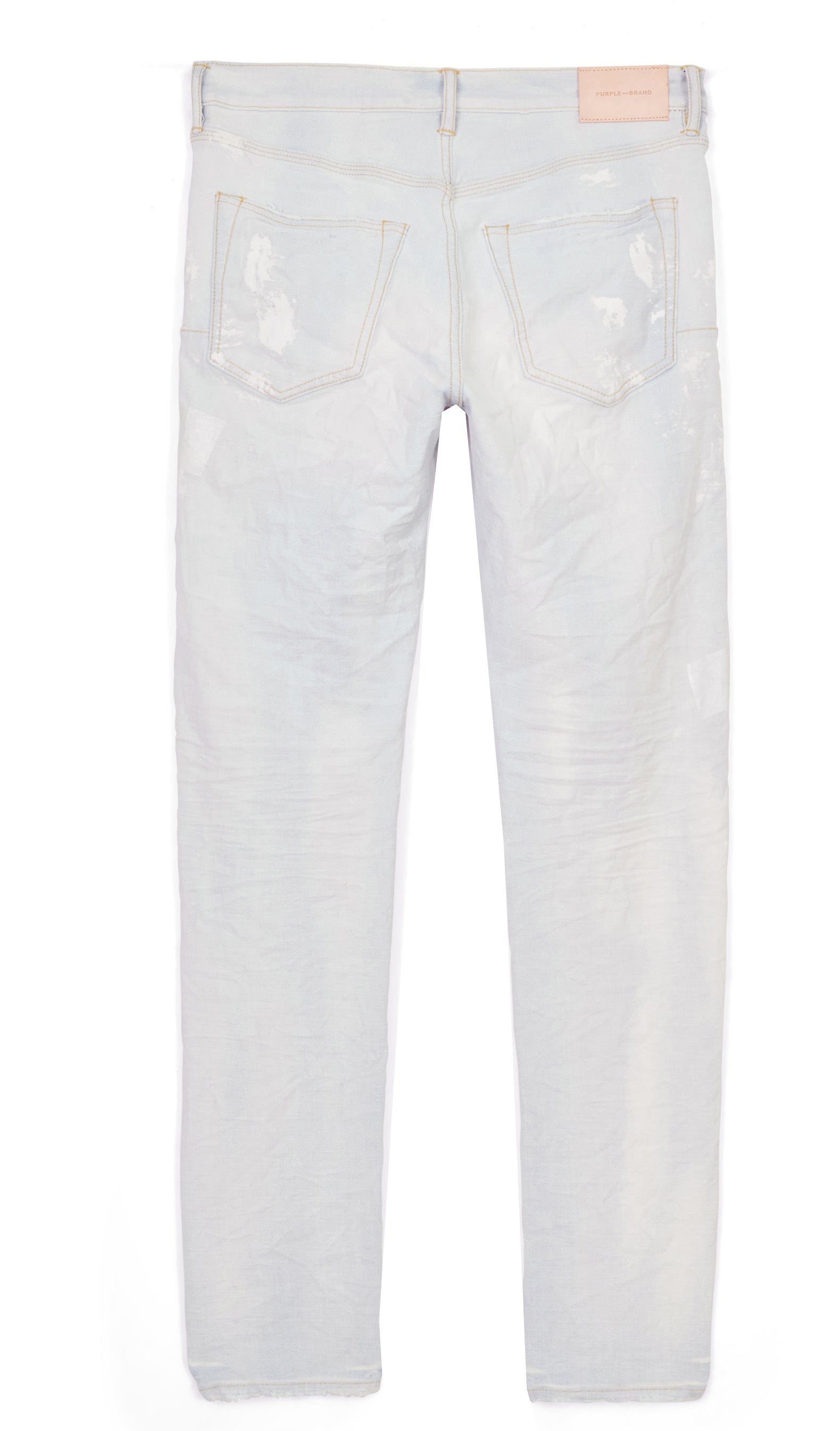 Pantalones vaqueros con pintura reflectante rociada color blanco crema de la marca Purple