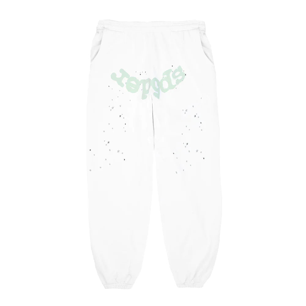 Pantalón de chándal Sp5der Racing blanco