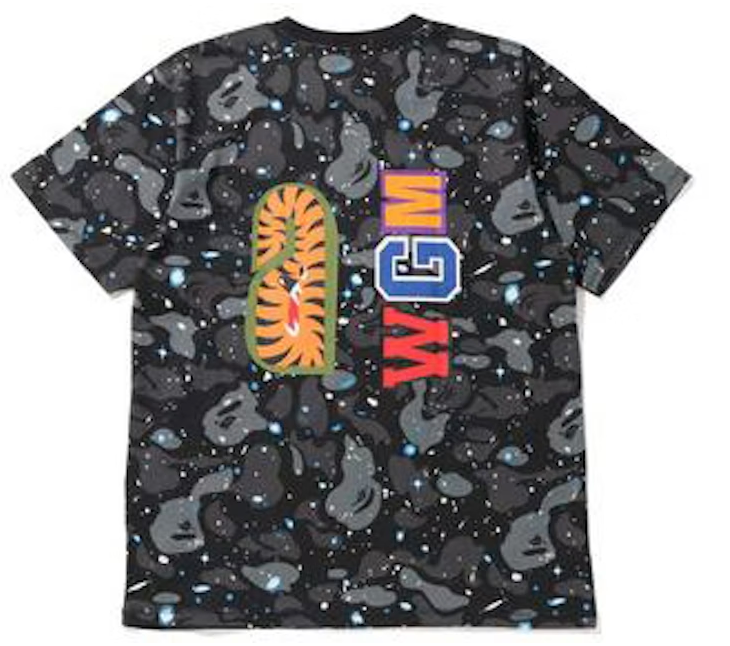 Camiseta BAPE Space Camo Shark Negro Multi