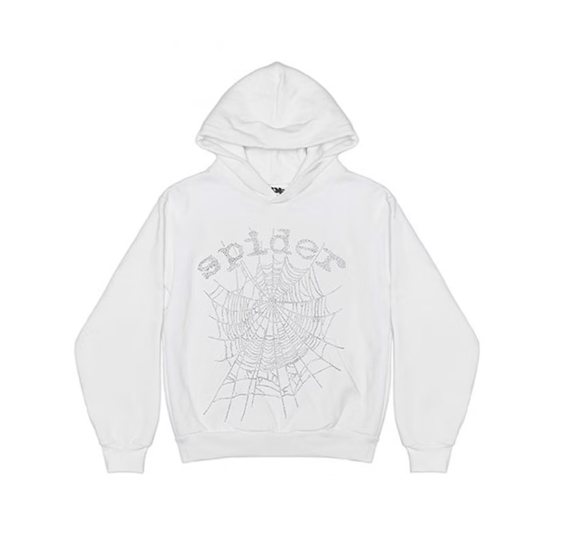 Sp5der OG Strass Logo Sudadera con capucha Blanco