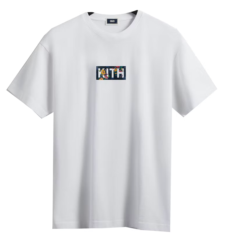 Camiseta Kith Begonia Floral Classic Logo Blanco