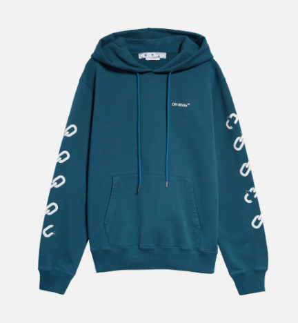 Sudadera Con Capucha De Algodón Con Flecha De Cadena Blanco Roto