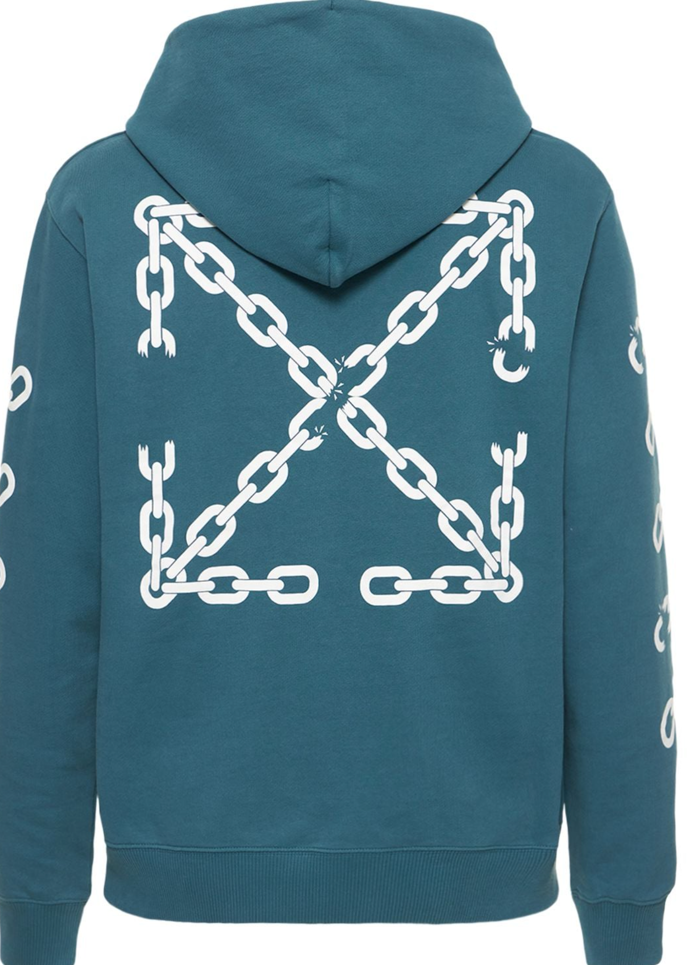 Sudadera Con Capucha De Algodón Con Flecha De Cadena Blanco Roto