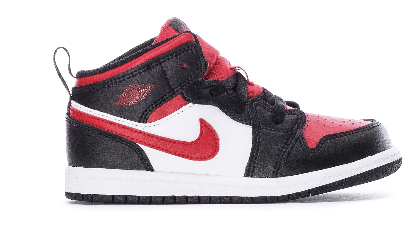 Air Jordan 1 Mid Negro Fuego Rojo (PS/TD)