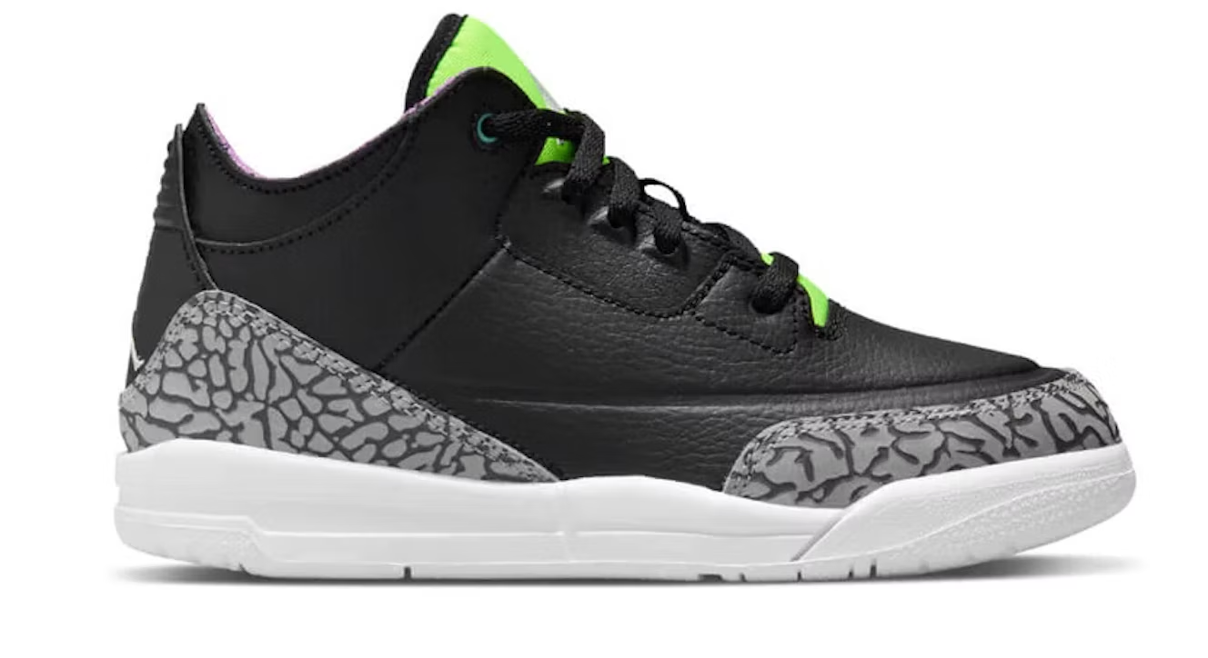 Air Jordan 3 Retro Verde eléctrico (PS/TD)