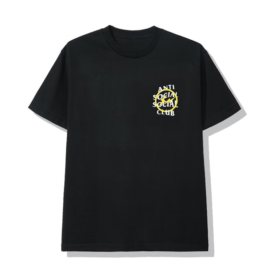 Camiseta Anti Social Social Club x Fragment Yellow Bolt (FW19) Negro