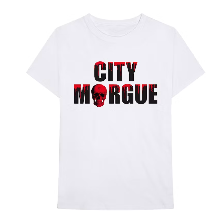 Camiseta de goteo City Morgue x Vlone blanca