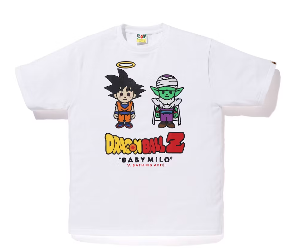 BAPE x Dragon Ball Z Son Goku & Piccolo Baby Milo Tee White