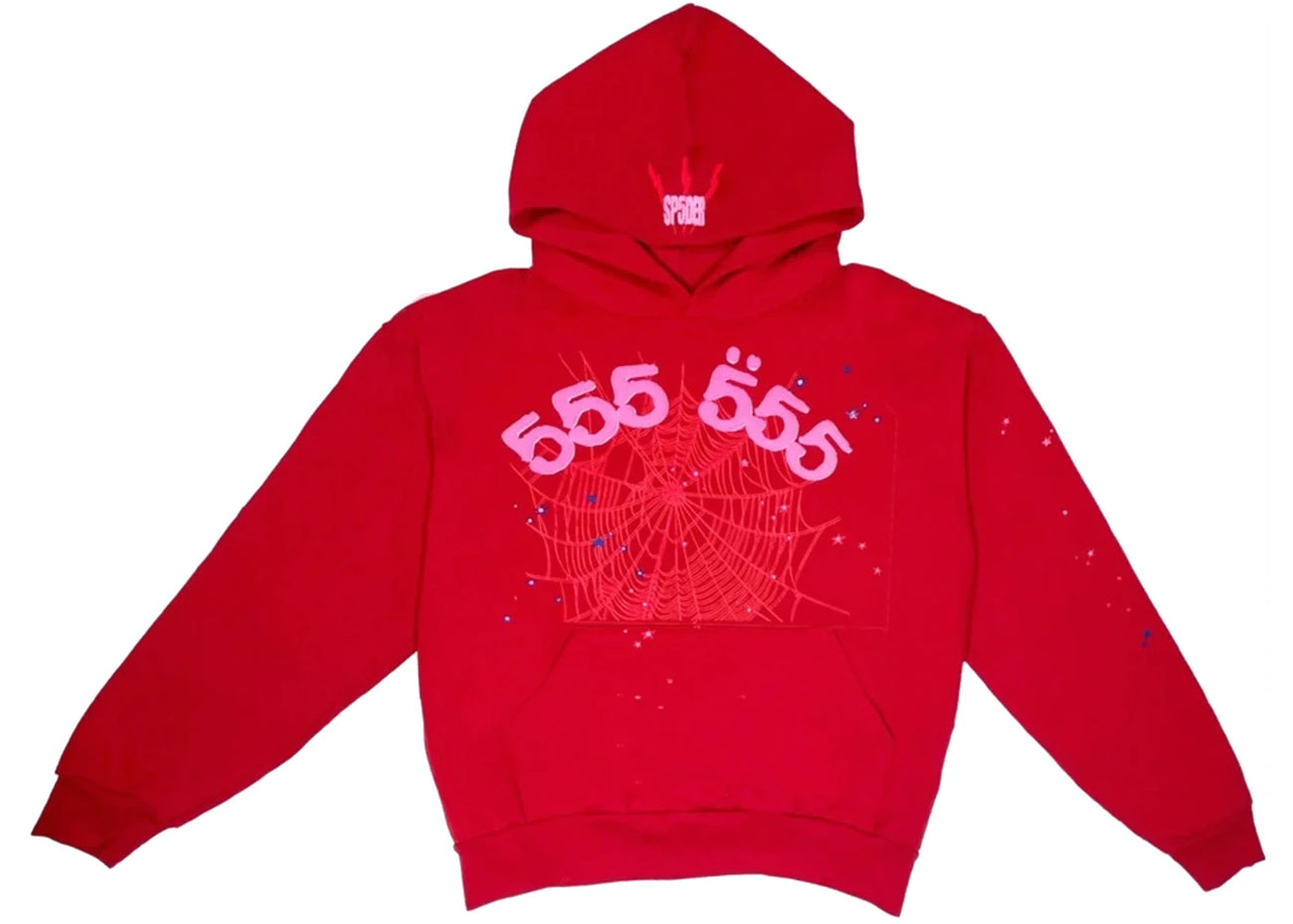 Sp5der Worldwide Red Angel Number 555 Hoodie