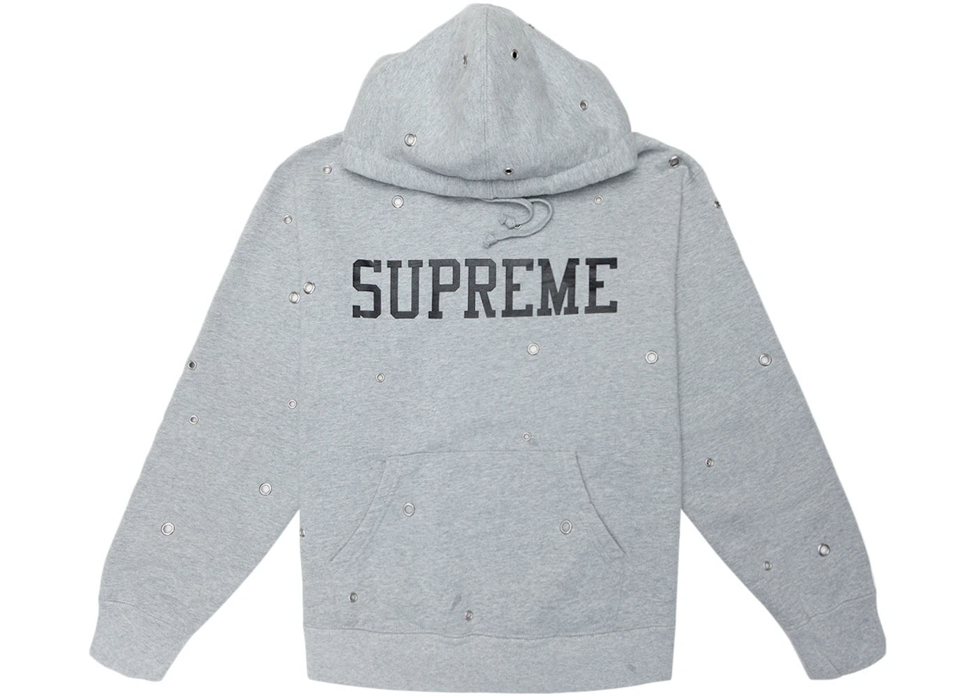 Sudadera con capucha Supreme Eyelet Gris jaspeado
