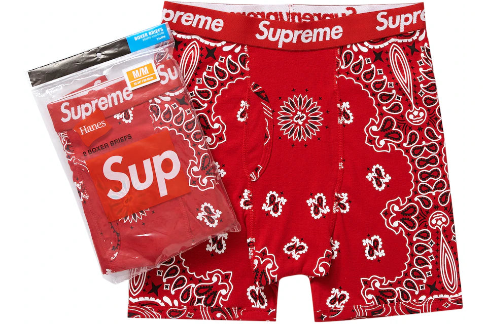 Calzoncillos bóxer Supreme Hanes Bandana (paquete de 2) rojo