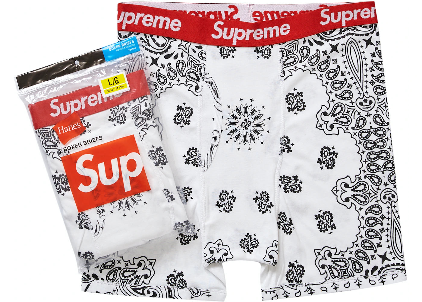 Calzoncillos bóxer Supreme Hanes Bandana (paquete de 2) Blanco