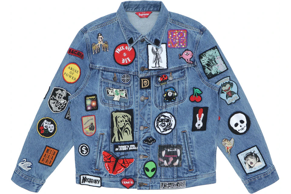 Chaqueta vaquera Supreme Patches Trucker azul