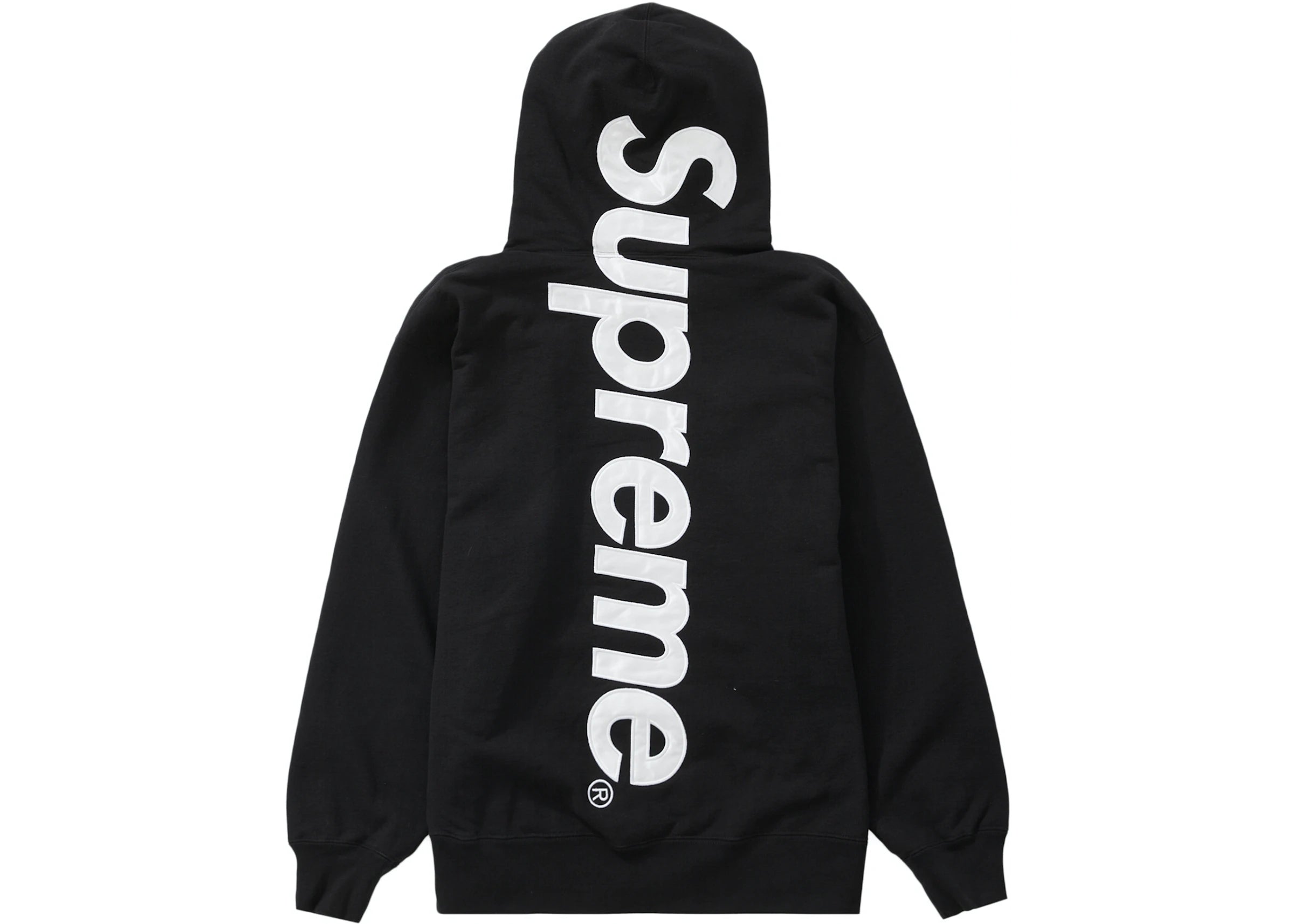 Sudadera con capucha y apliques de satén Supreme Negro