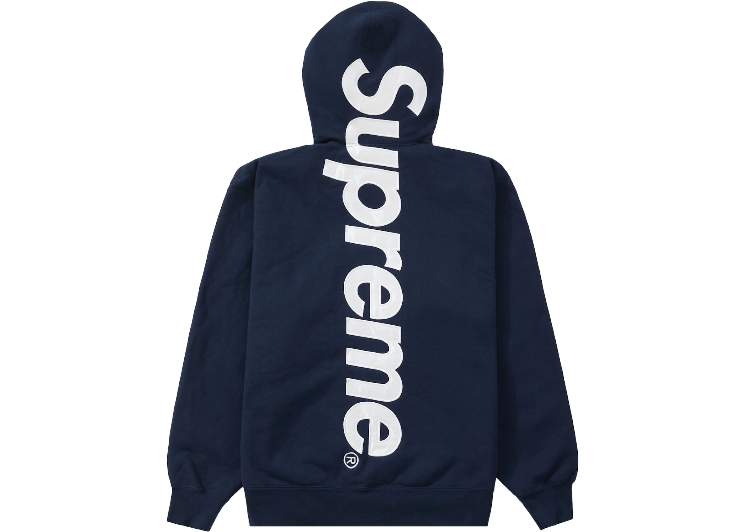 Sudadera con capucha y apliques de satén Supreme Azul marino