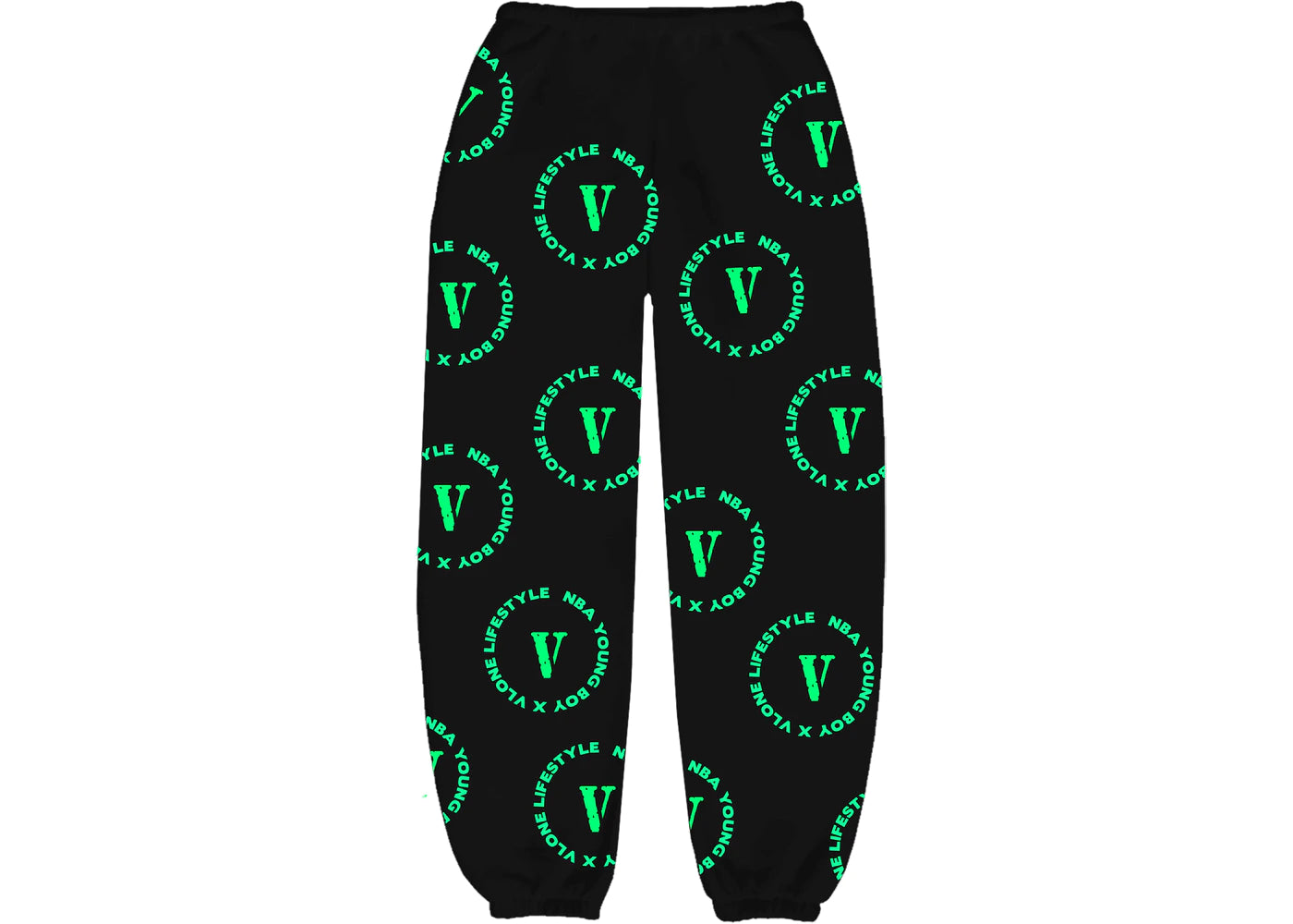 YoungBoy NBA x Vlone Cross Roads Sweatpants Black/Green