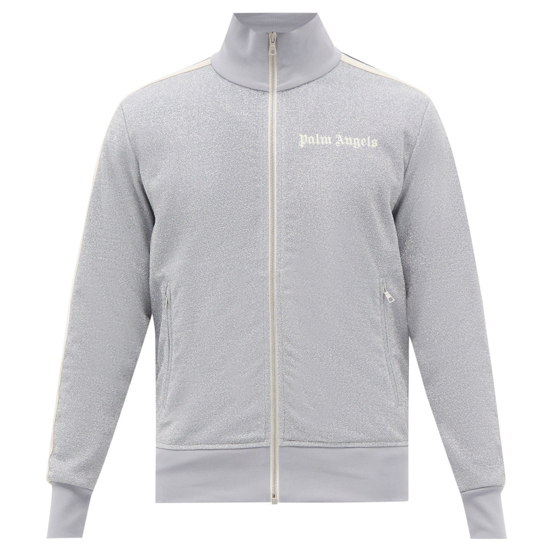Palm Angels Lurex Track Jacket Silver