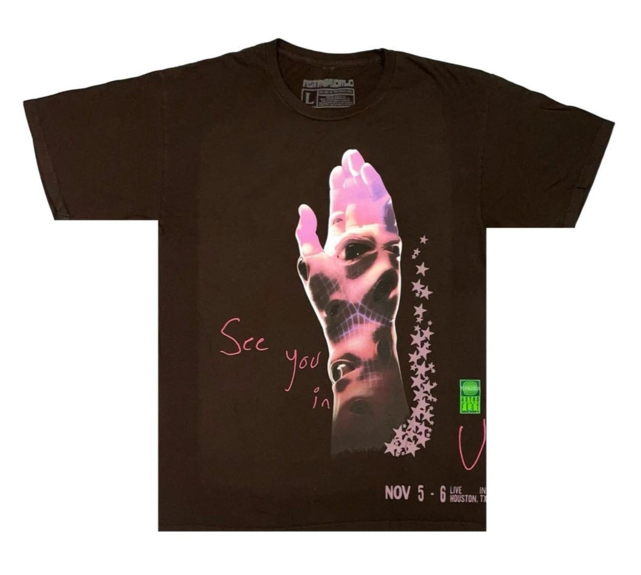 Travis Scott Astroworld Festival 2021 All Seeing Hand T-Shirt
