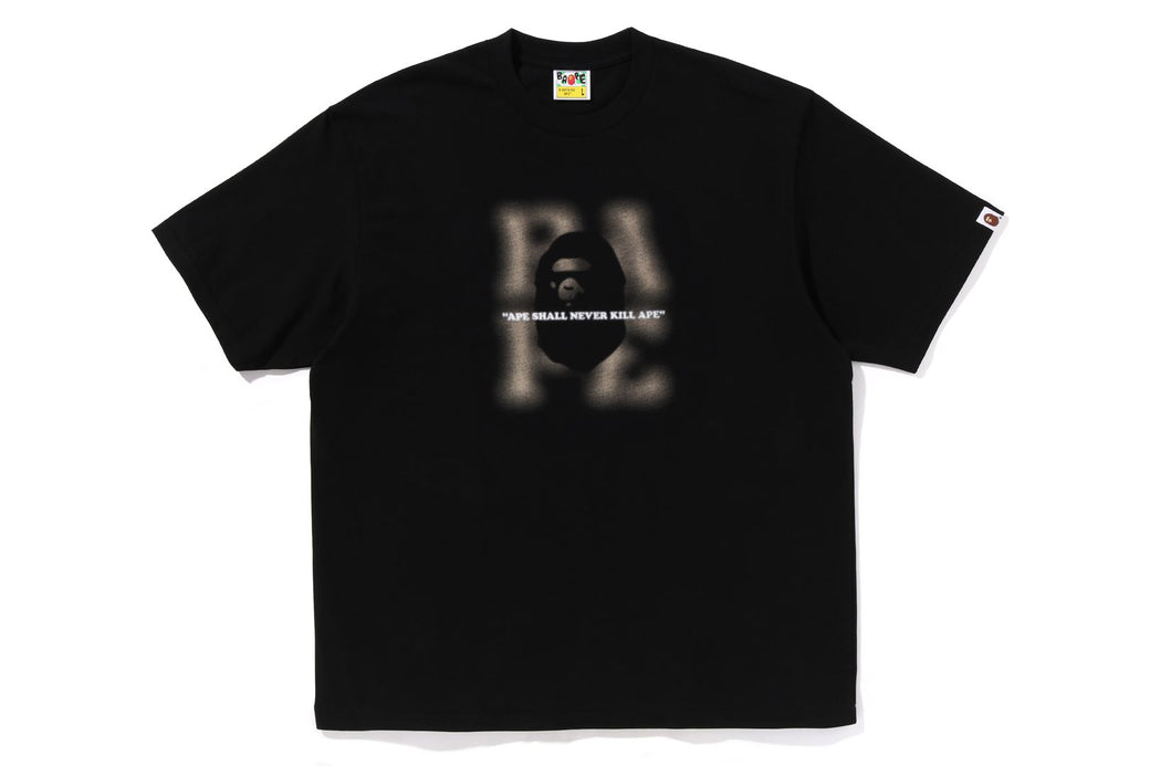 Bape Blur Logo Relaxed Fit Black Tee