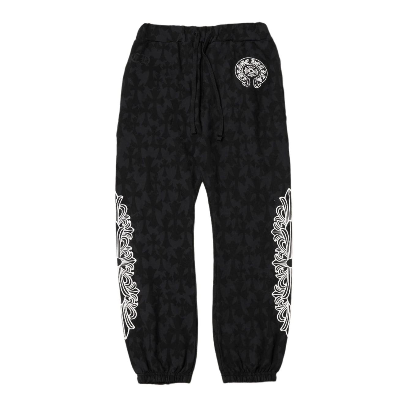 Chrome Hearts Cemetery Cross Print Sweatpants Black