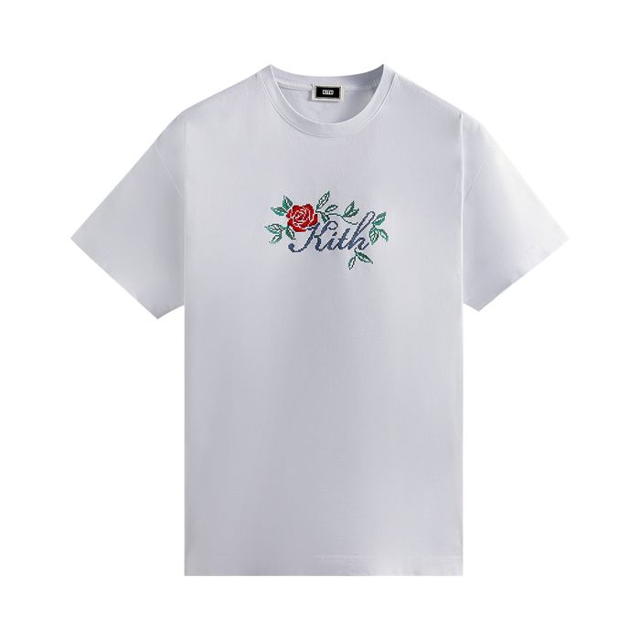 Kith Script Needlepoint Tee White