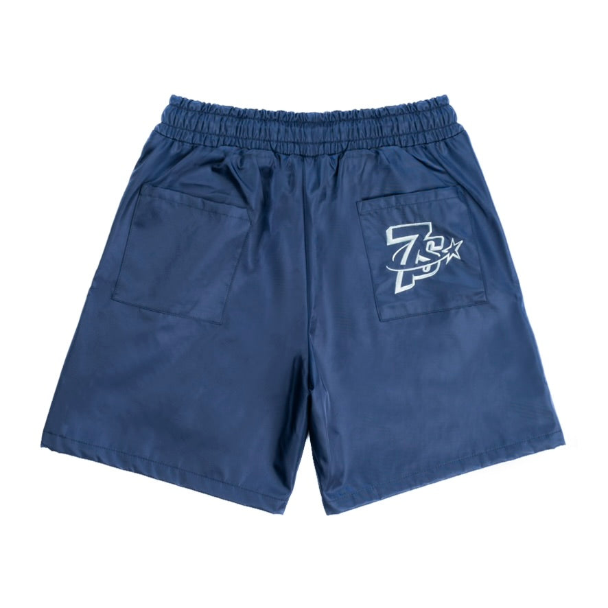 Triple Sevens Nylon Button Shorts Blue