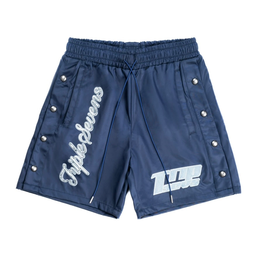 Triple Sevens Nylon Button Shorts Blue