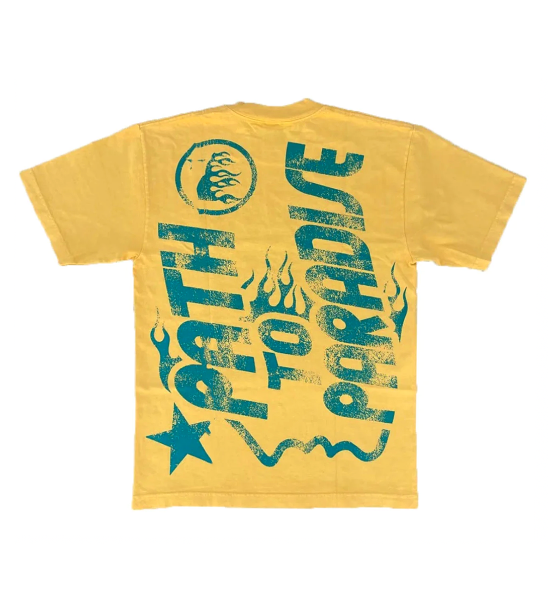 Hellstar Jesus Emblem T-Shirt Yellow
