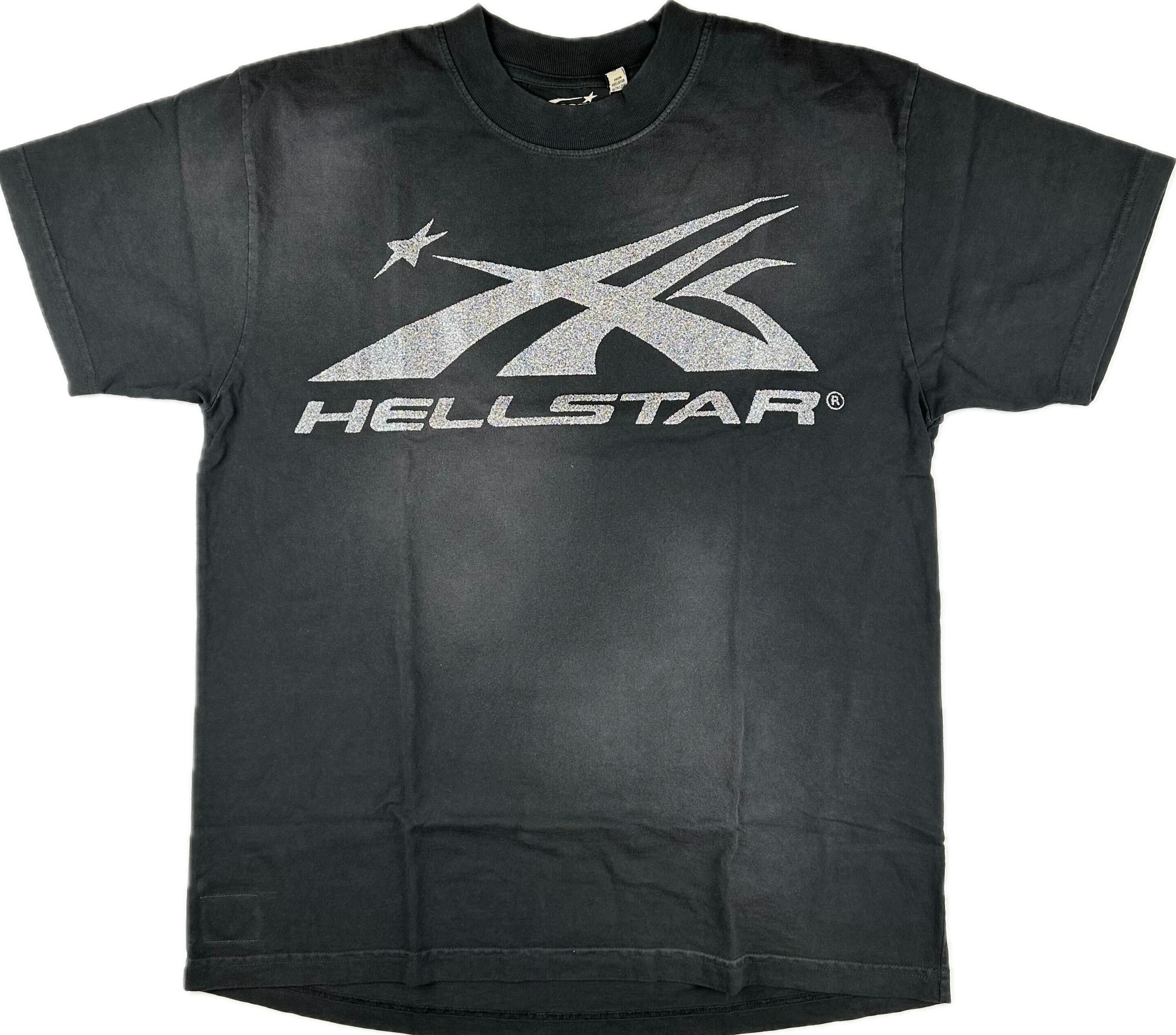 Hellstar Gel Sport Logo T-Shirt Black/ Grey Sparkle