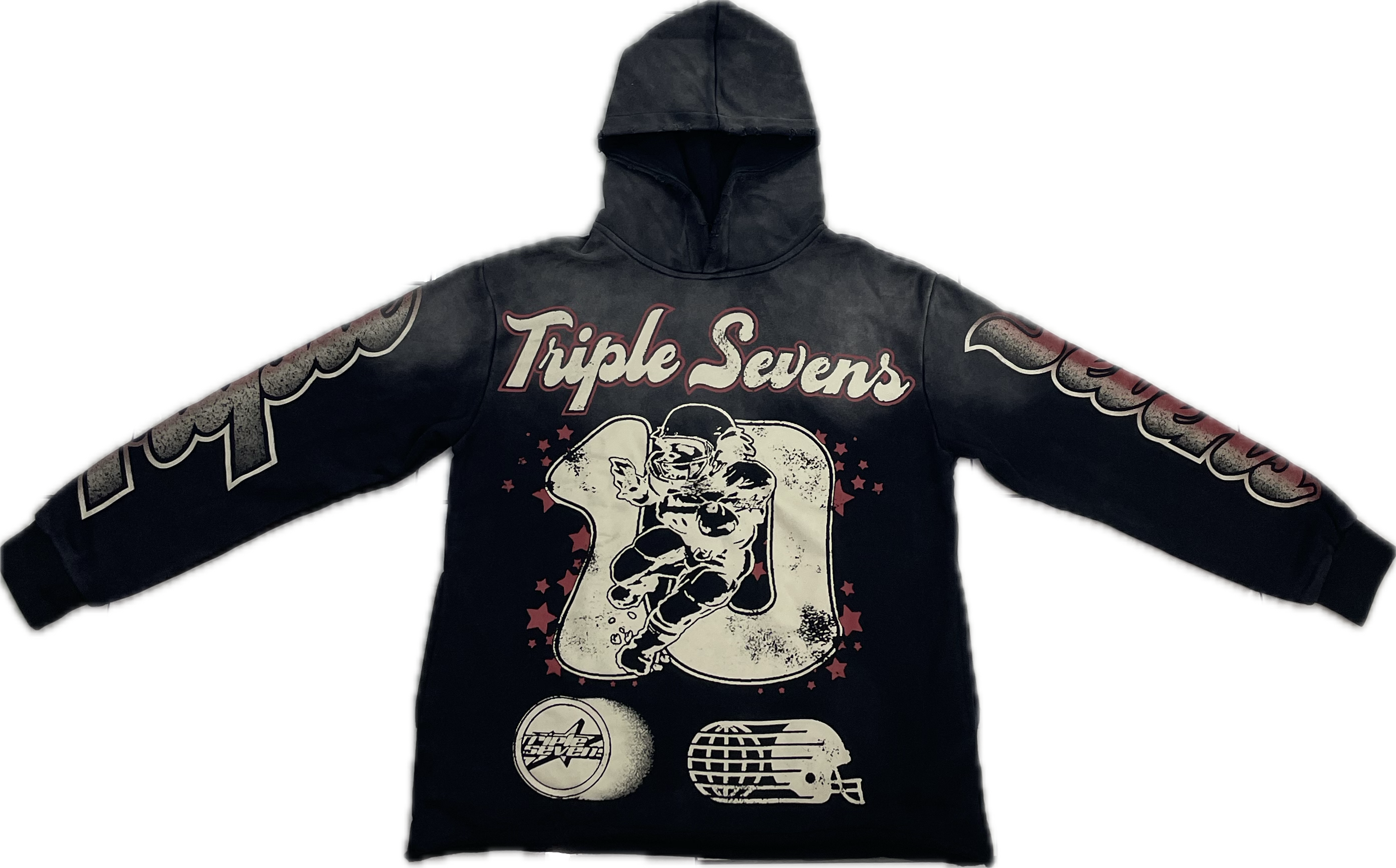 Triple Sevens 777 All-Star Hoodie Washed Black