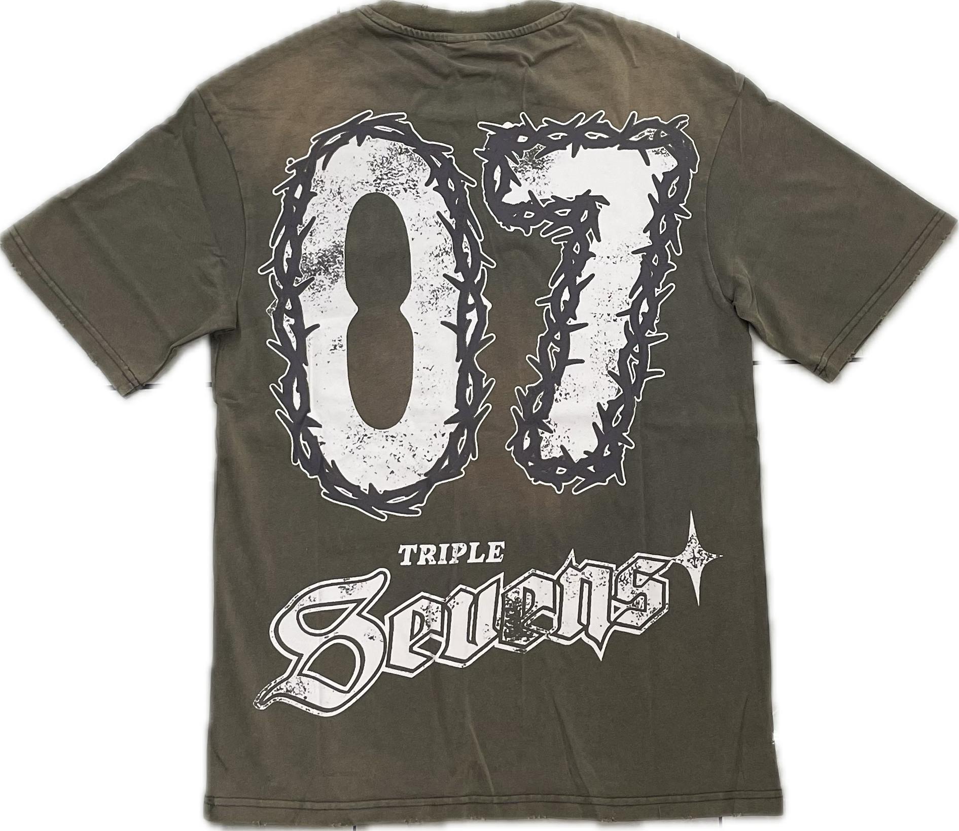 Triple Sevens 777 Jesus T-Shirt Brown