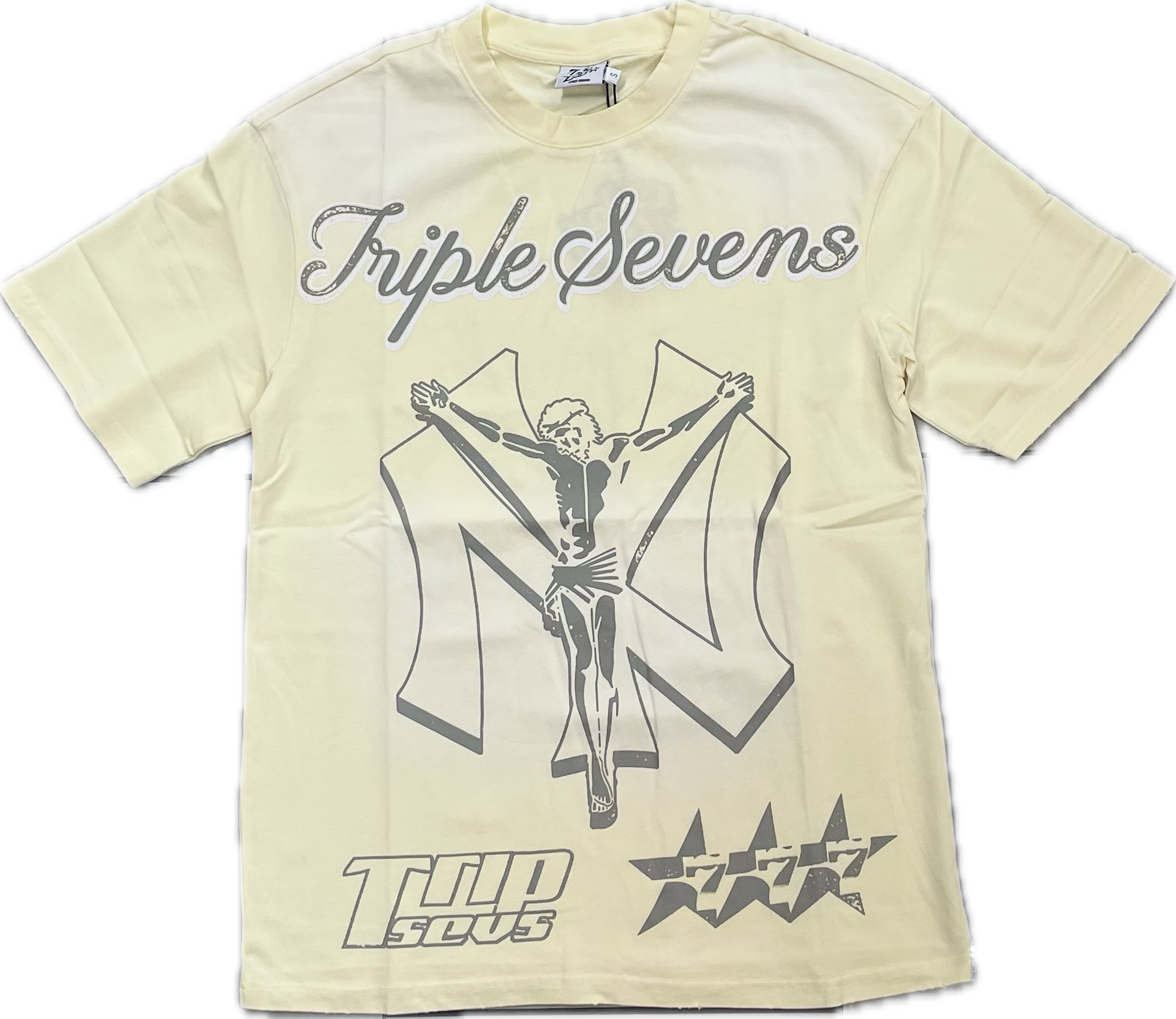 Triple Sevens 777 Jesus T-Shirt Cream