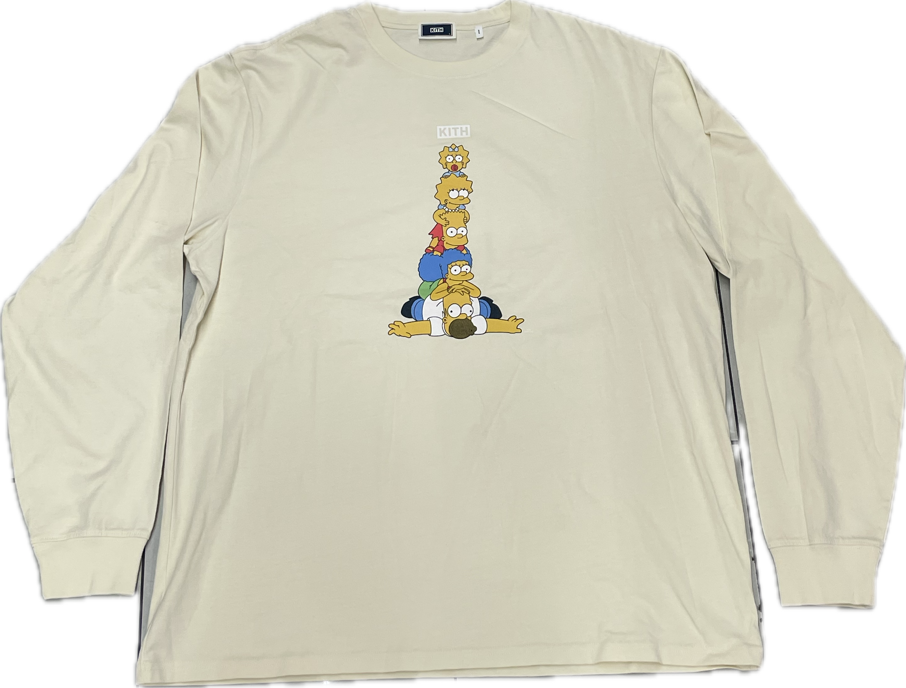 Kith For The Simpsons Family Stack L/S Tee Cream