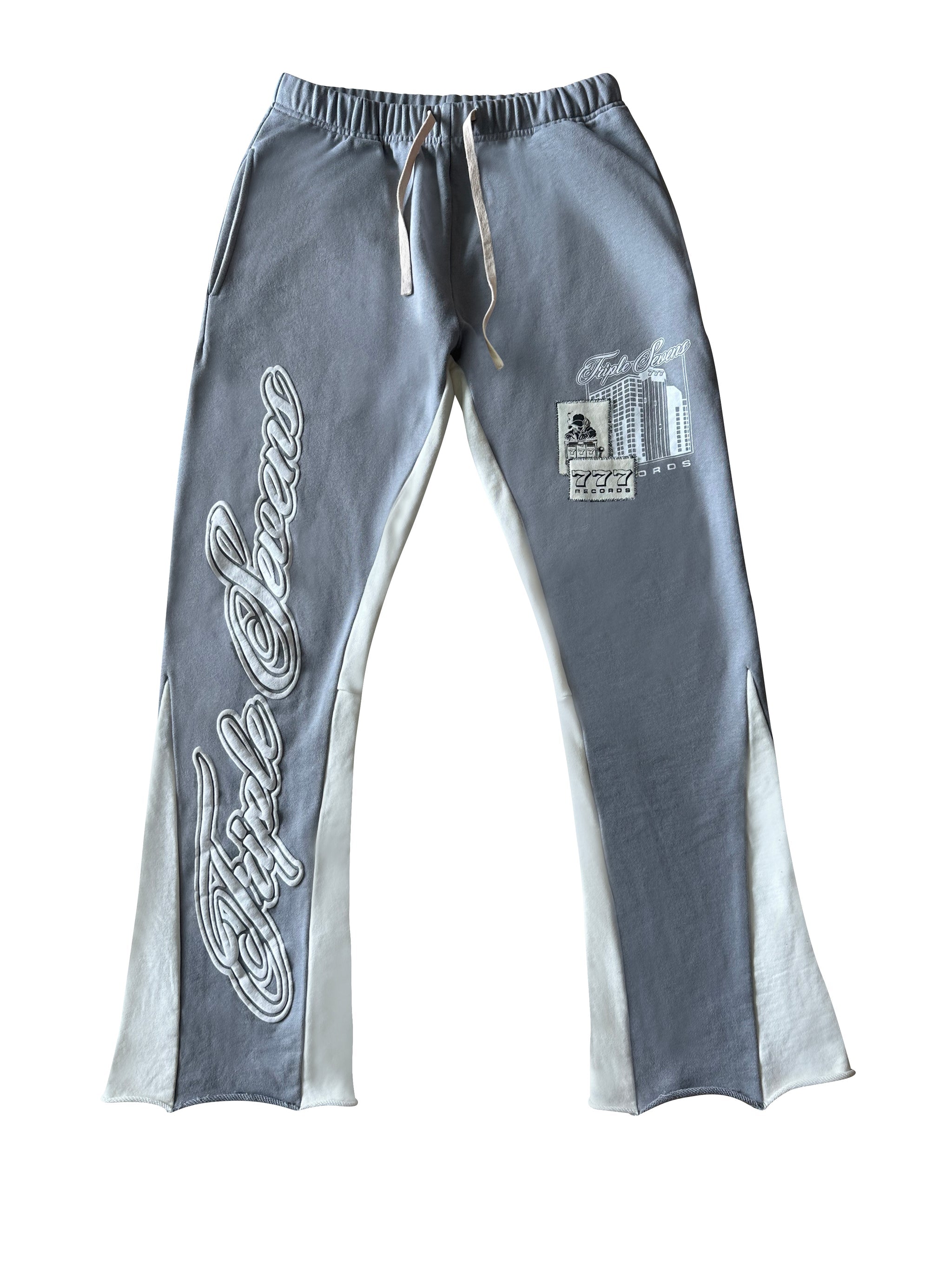 Triple Sevens 777 Patchwork Sweatpants (Light Grey)