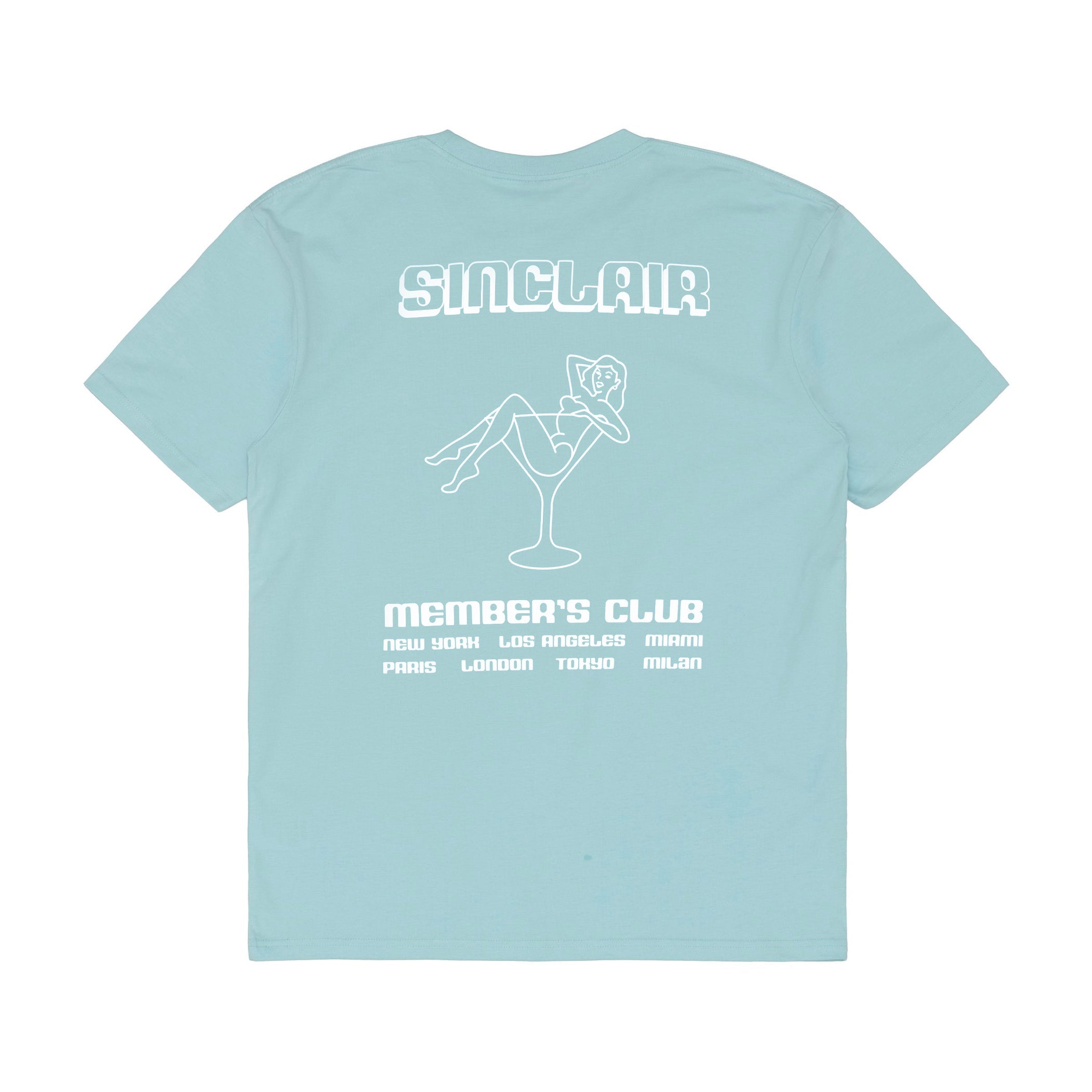Sinclair Members Club Tour Tee Light Blue SS25