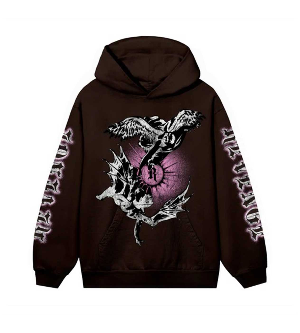 Revenge x G Herbo Angel Disciple Hoodie Brown