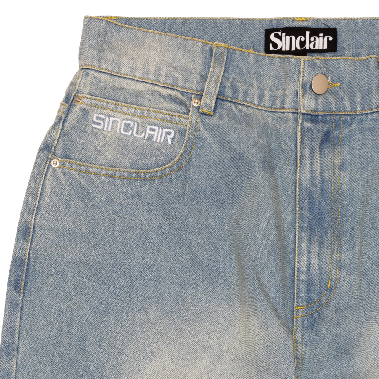 SInclair Country Patched Denim Jean Washed Blue