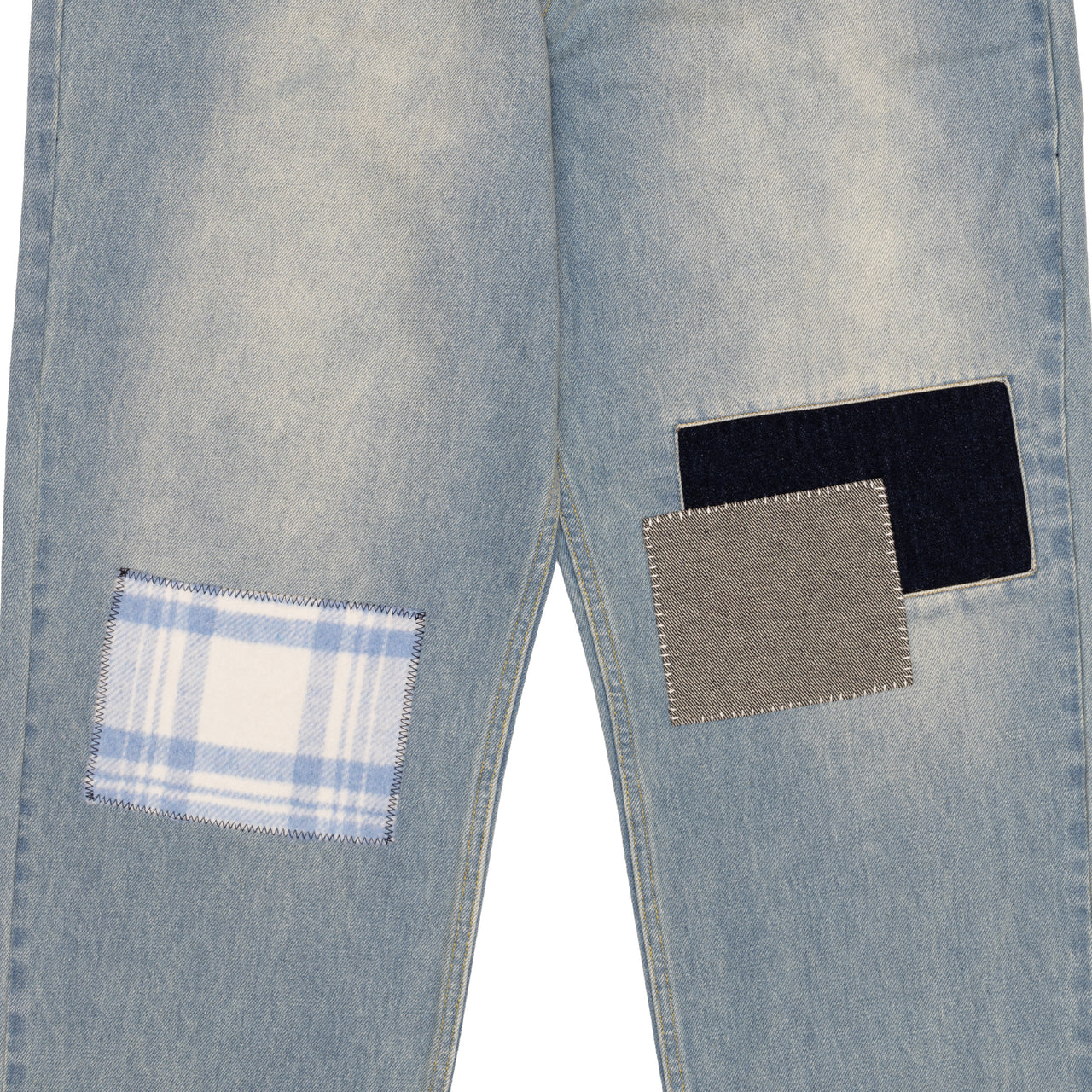 SInclair Country Patched Denim Jean Washed Blue