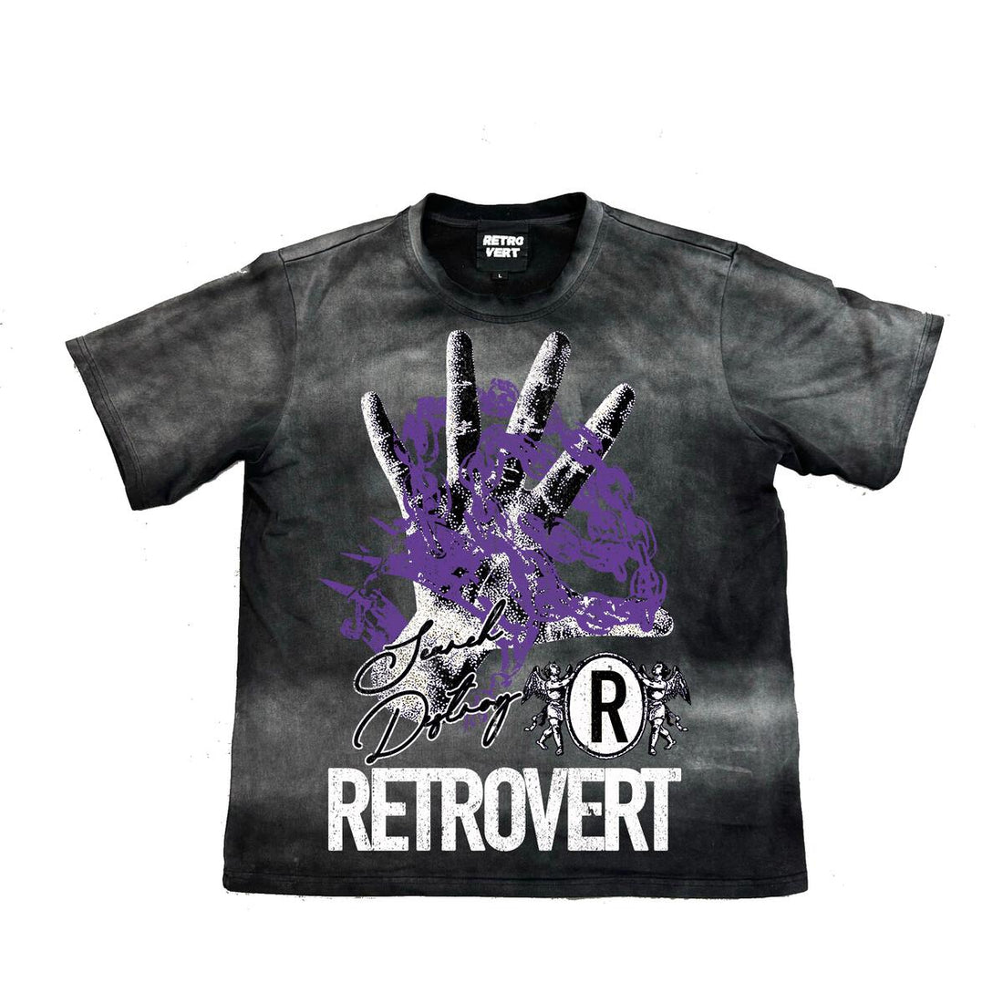 Retrovert Hand T-Shirt Black/ Purple
