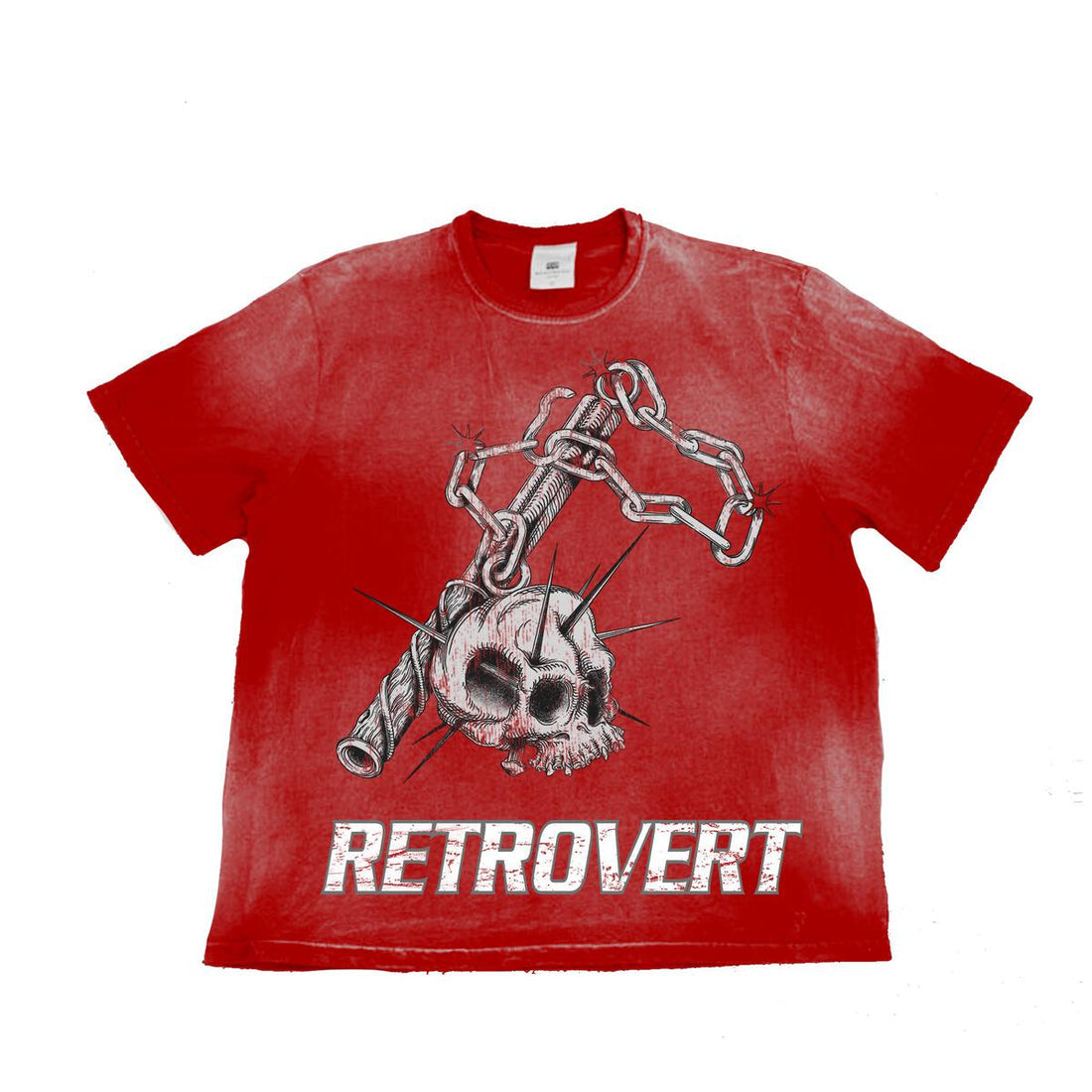 Retrovert Skull Weapon T-Shirt Red/ White
