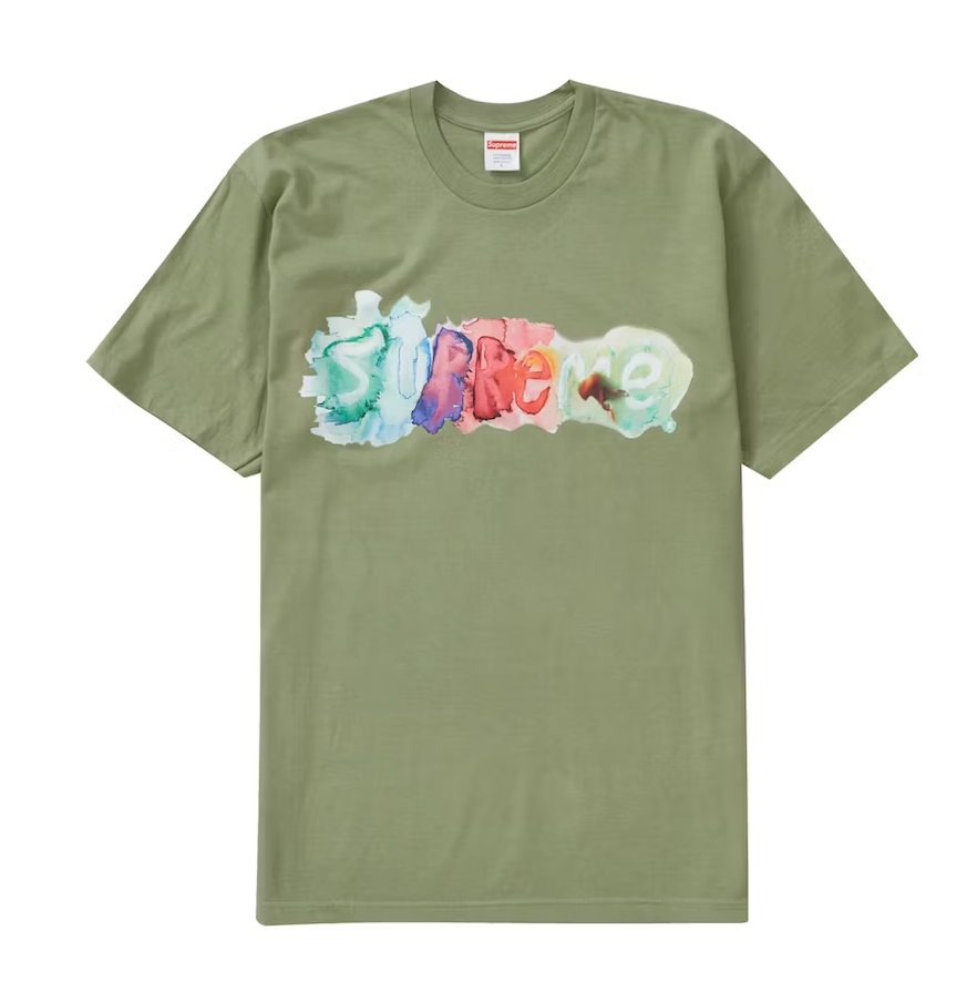 Supreme Watercolor Tee Light Olive